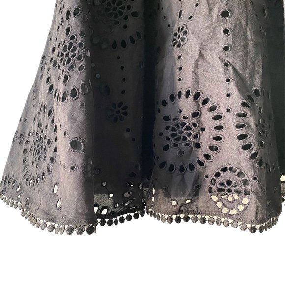 Zara Openwork Embroided Black Dress L - Picture 4 of 5